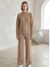 Solid Color Knitted Sweater and Pants Set Solid Color Knitted Sweater and Pants Set